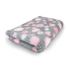 Vet Bed Extra Soft Design Circles Grå Pink & Hvid 100 x 150 cm