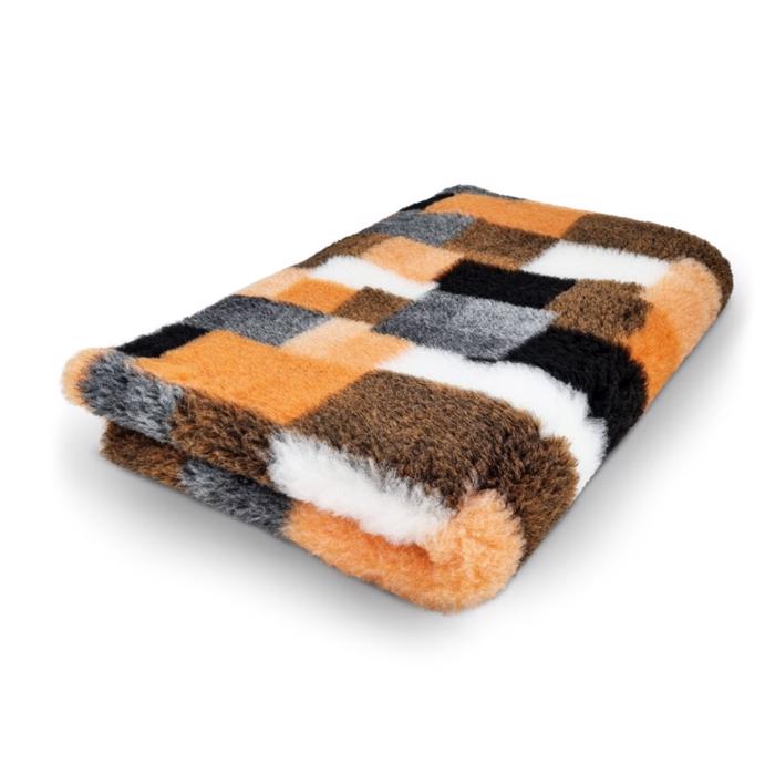 Vet Bed Extra Soft Design Patchwork Orange 100 x 150 cm