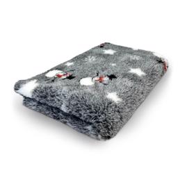 Vet Bed Extra Soft Design X-MAS Grey Snowman Non Slip 75 x 100