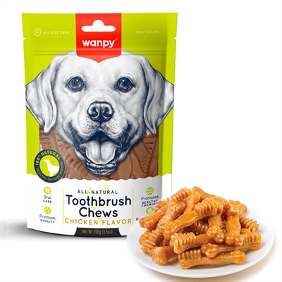 Wanpy Toothbrush Chews Chicken Flavor Små Tandbørster 100g