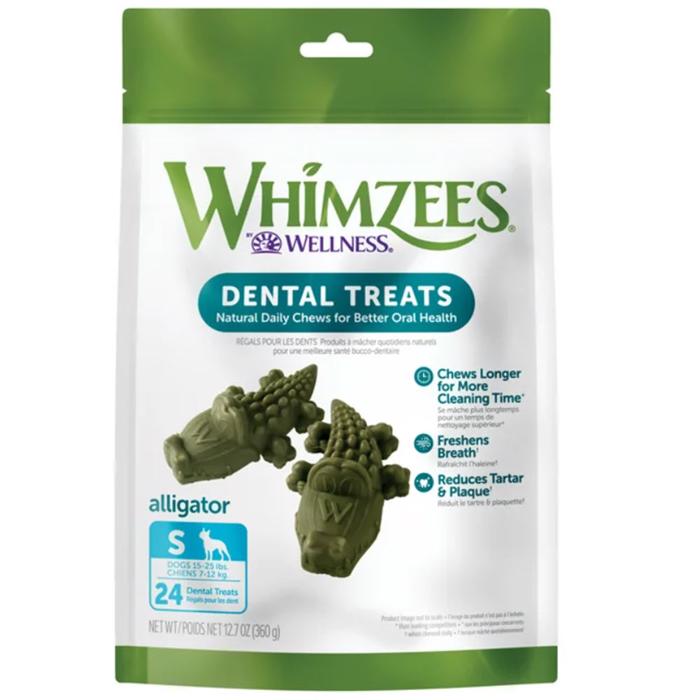 Whimzees Tyggeben Alligator SMALL Glutenfri Vegan 24stk GREEN