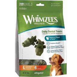 Whimzees Tyggeben Alligator LARGE Glutenfri Vegan 6stk GREEN