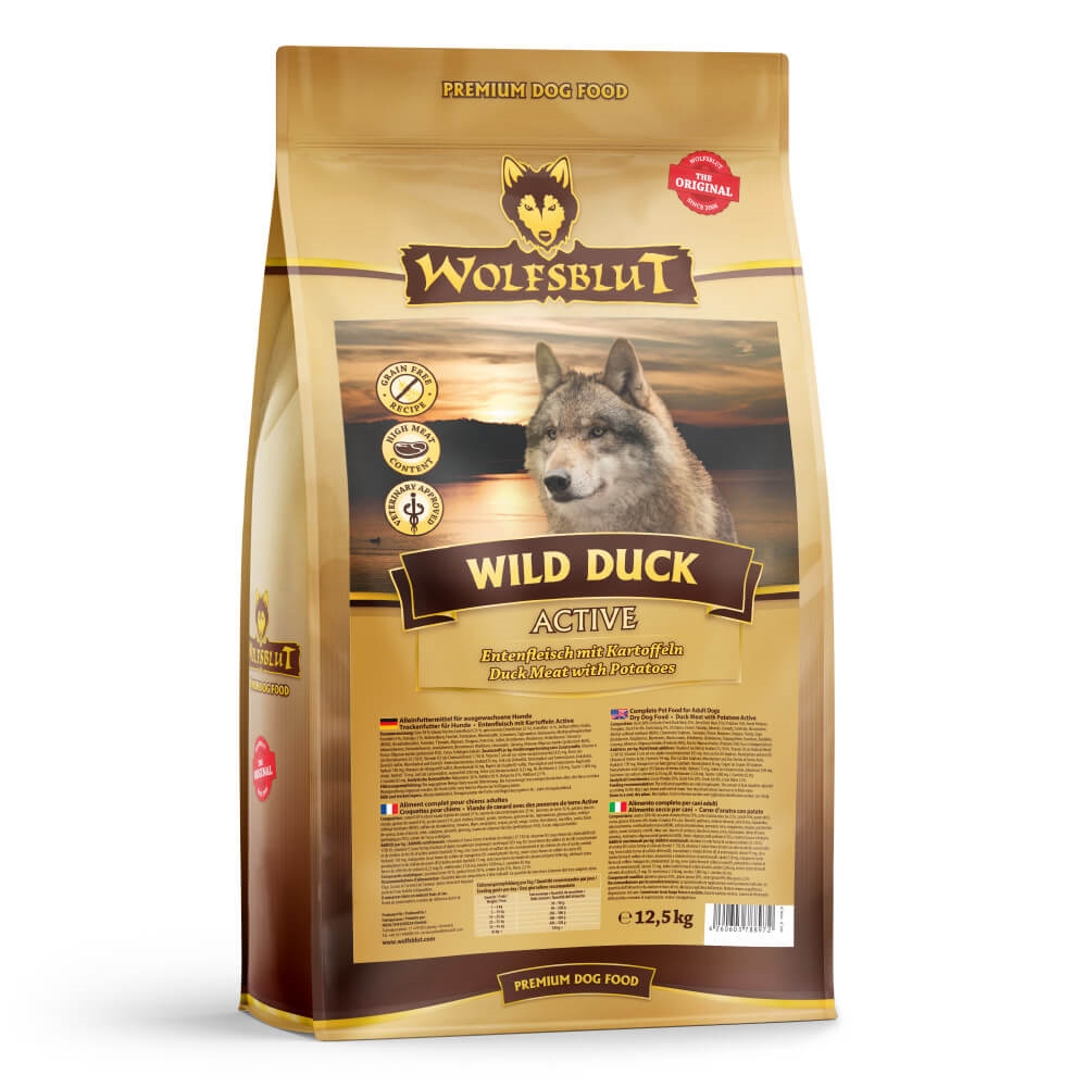 Wolfsblut Wild Duck ACTIVE Adult Hundefoder Med And Medium 12,5 kg