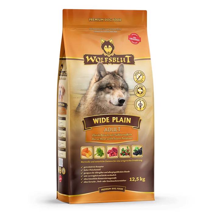 Wolfsblut Hundefoder Til Den Voksne Hund Wide Plain Adult med Hest 12,5 Kg.